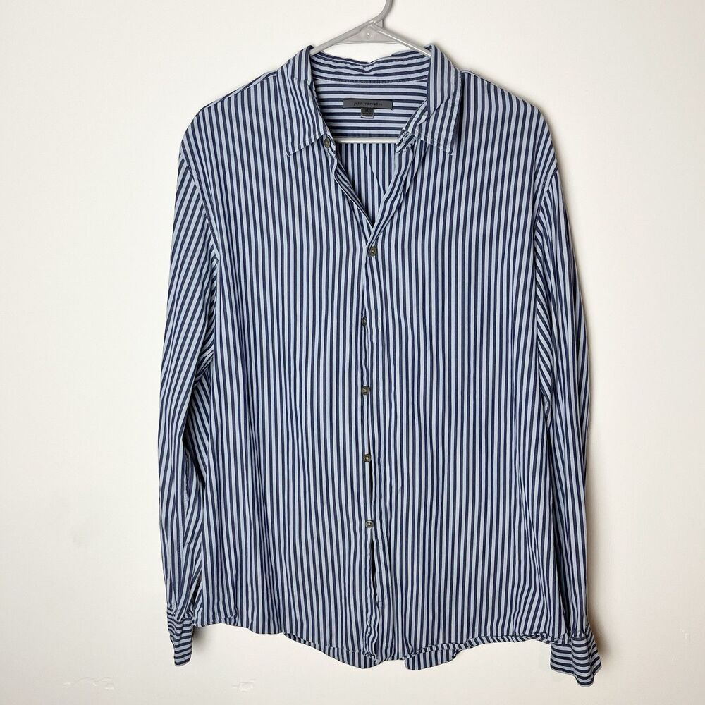 John Varvatos Stripped Blue Button‎ Down Shirt XL